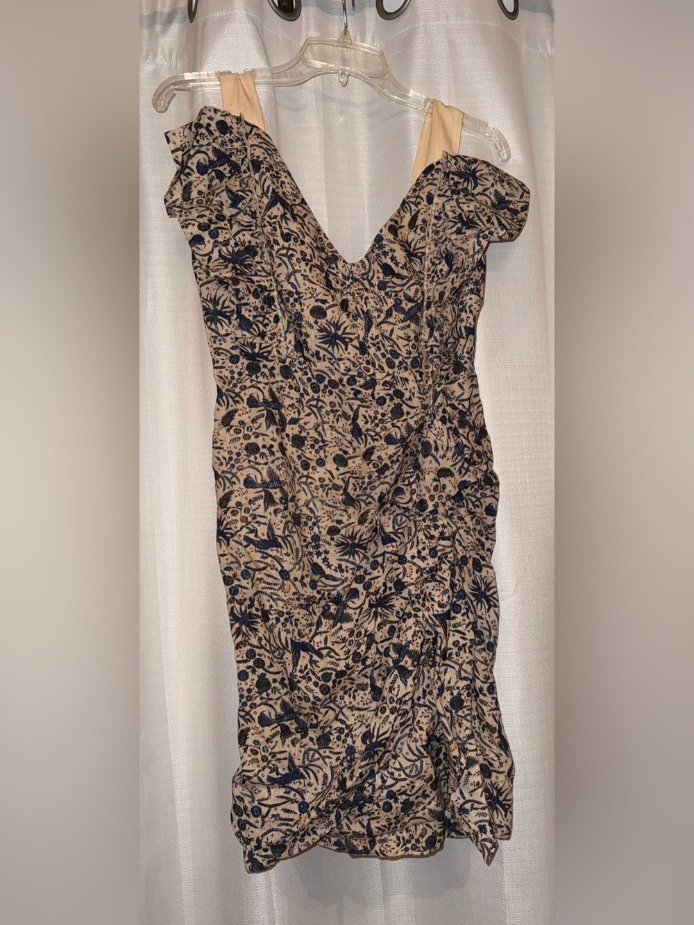 Isabel Etoile Marant Topaz Ruffled Printed Linen Mini Dress SZ EU 36 US 4